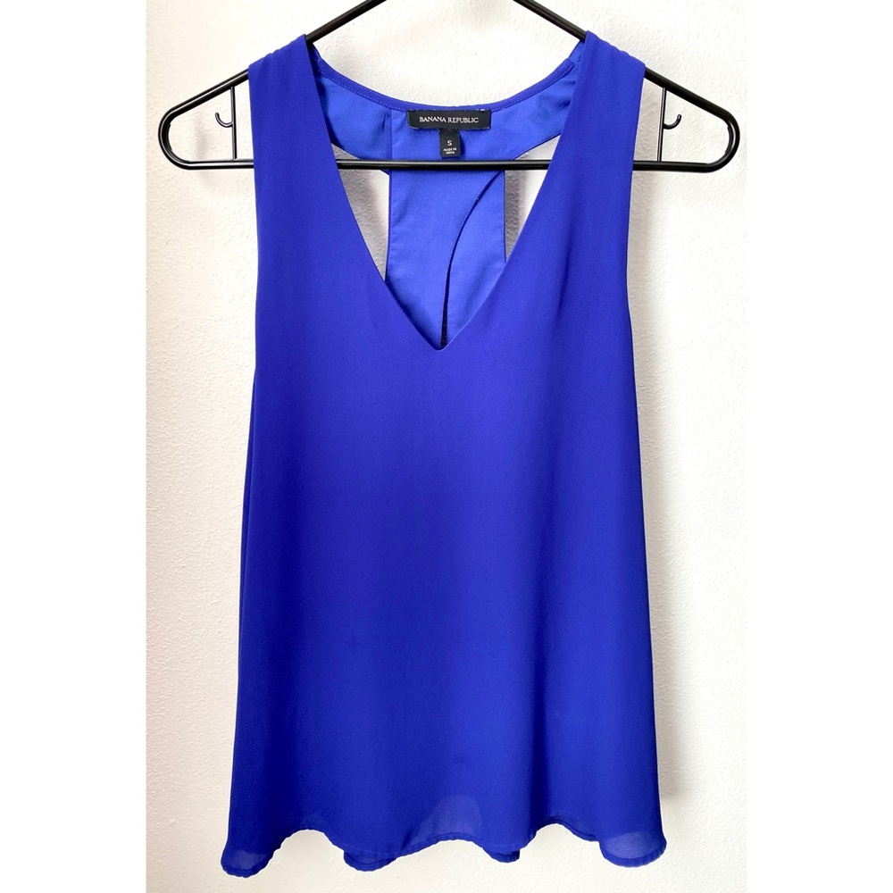 Banana Republic chiffon sleeveless top S sapphire blue